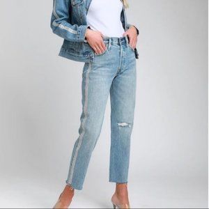 NWT. LEVI'S 501 RHINESTONE CROP JEANS! W27 L26